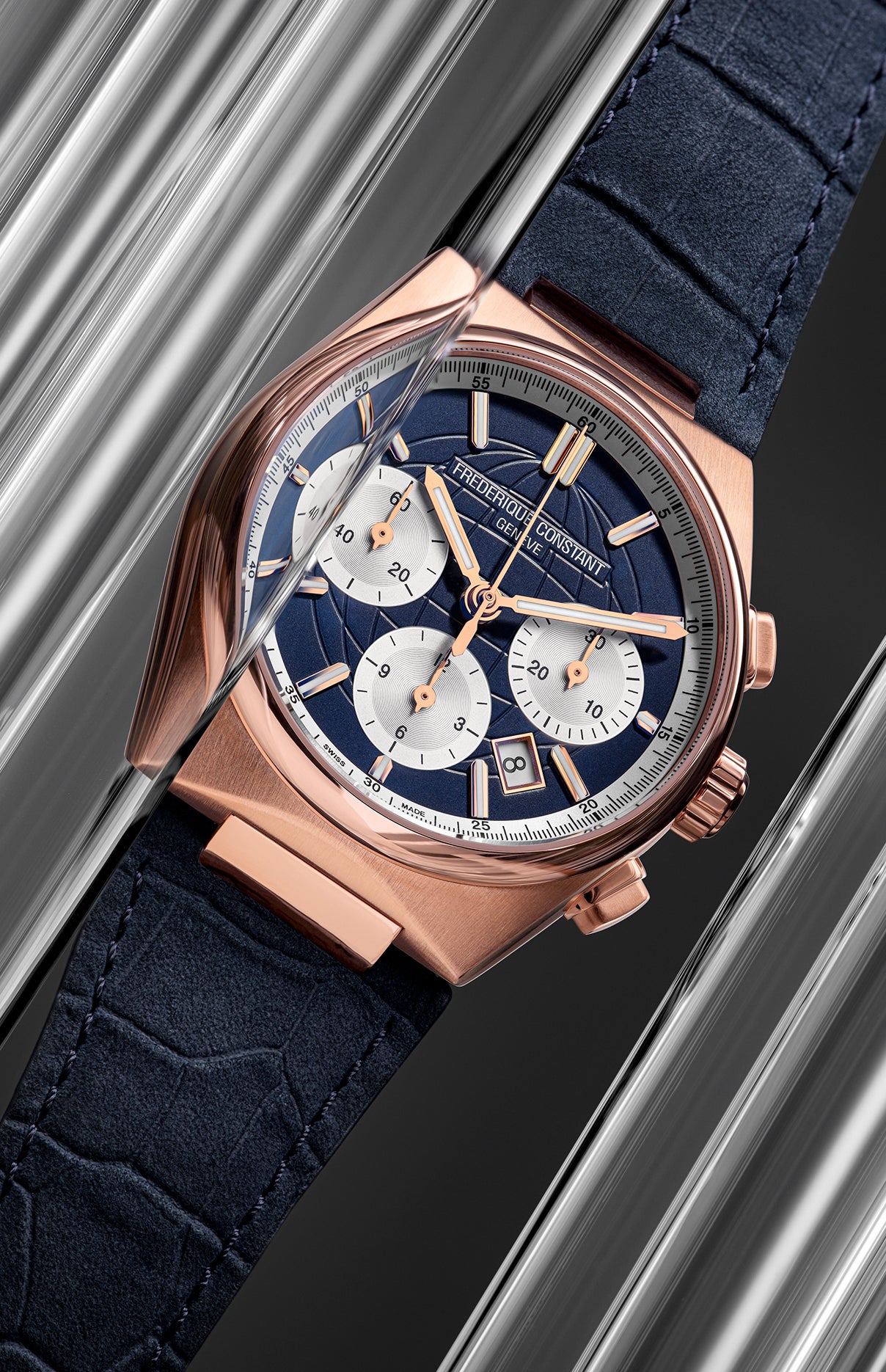 Frederique Highlife Twenty-fifth Anniversary Chronograph LE 41 MM Midnight Blue Dial Watch FC-391NS4NH4