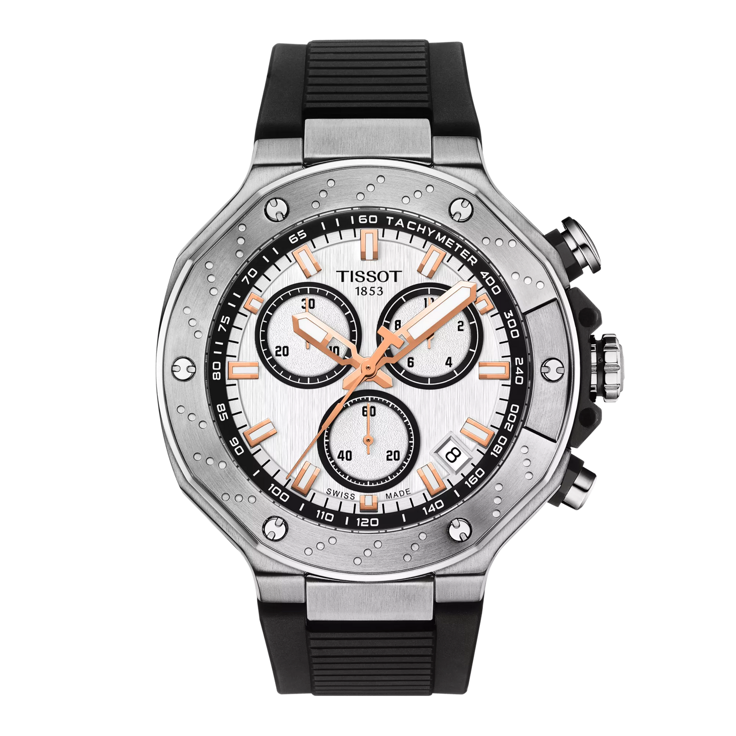 Tissot T-Race Quartz Chronograph Movement 45 MM White Dial Watch T141.417.17.011.00