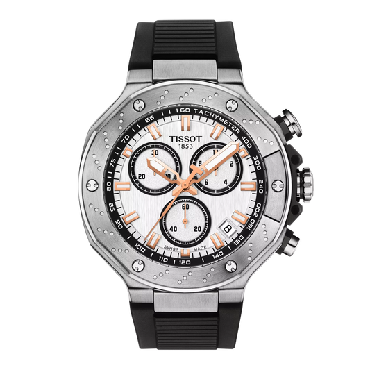 Tissot T-Race Quartz Chronograph Movement 45 MM White Dial Watch T141.417.17.011.00