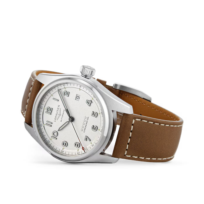 Longines Spirit 40 MM Automatic Leather White Dial Watch L38104732