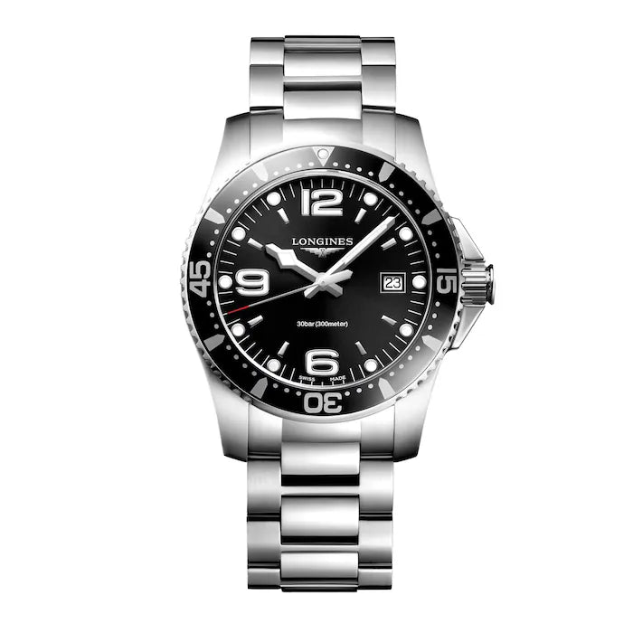 Longines HydroConquest 43 MM Stainless Quartz Black Dial Watch L37404566
