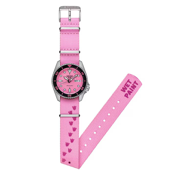 Seiko 5 Sports SKX Series Pink Panther LE of 9,999 Pieces 38 MM SS Pink Dial Automatic Watch SRPM07K1
