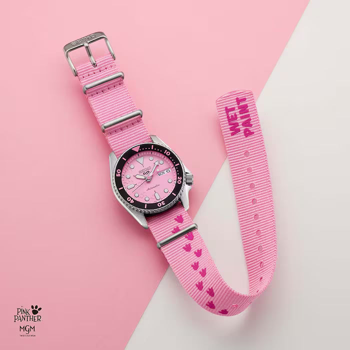 Seiko 5 Sports SKX Series Pink Panther LE of 9,999 Pieces 38 MM SS Pink Dial Automatic Watch SRPM07K1