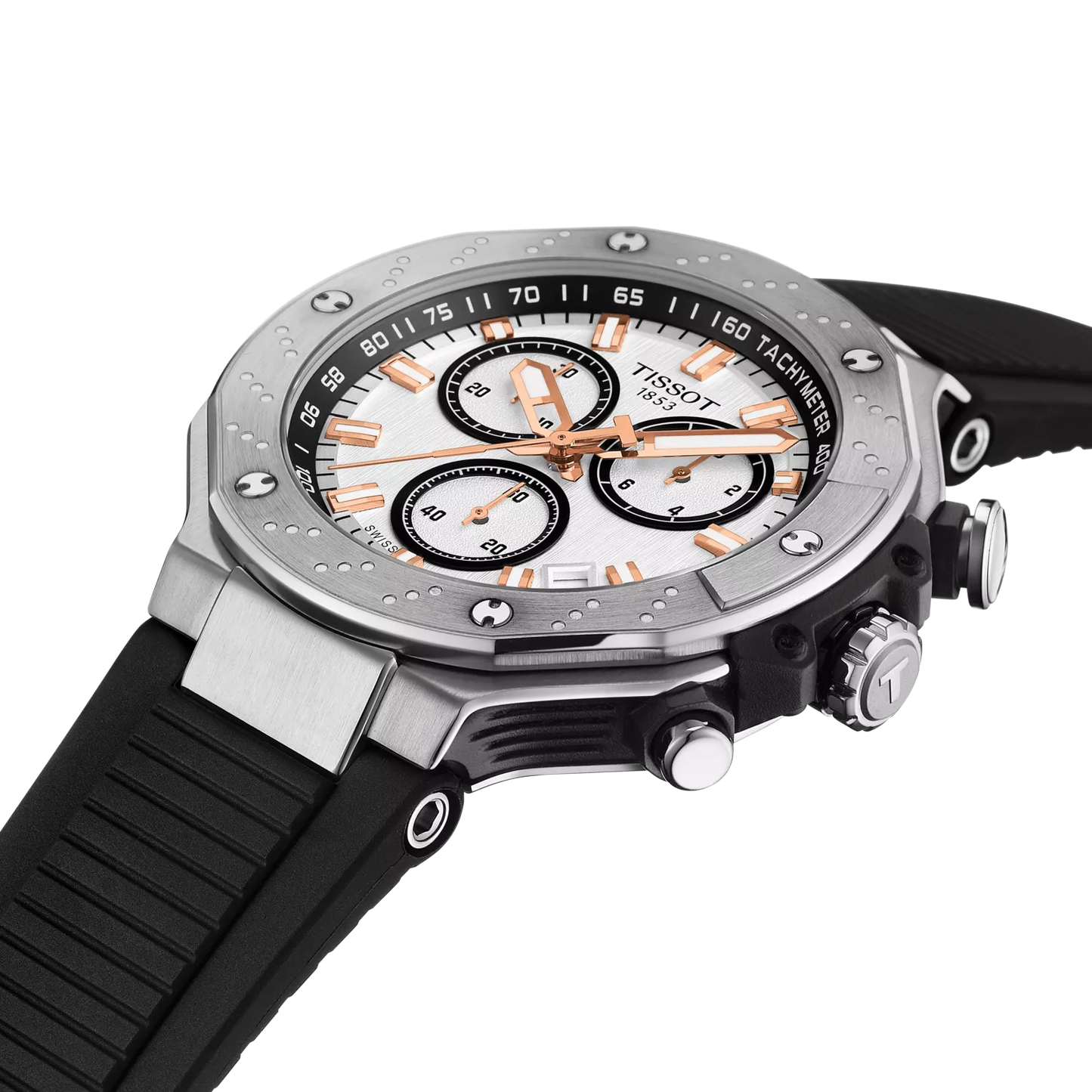 Tissot T-Race Quartz Chronograph Movement 45 MM White Dial Watch T141.417.17.011.00