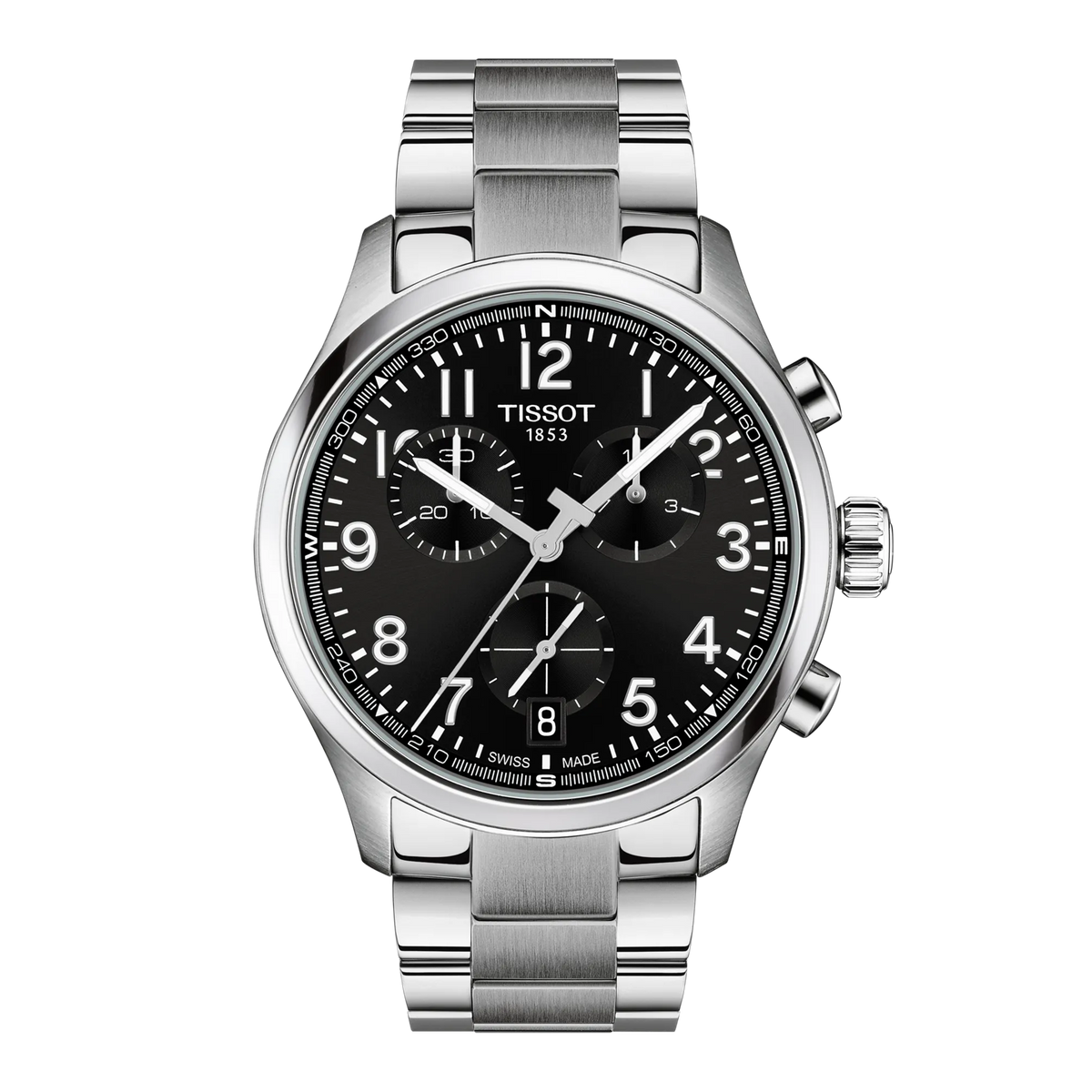 Tissot Chrono L 42mm black dial quartz chronograph T116.417.11.052.00 - front studio view