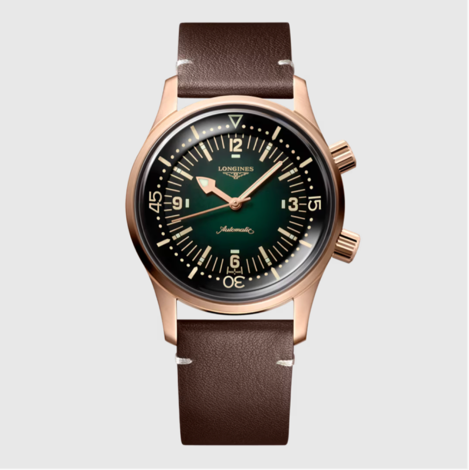 Longines Legend Diver Bronze 42MM Automatic Leather Green Dial Watch L37741502