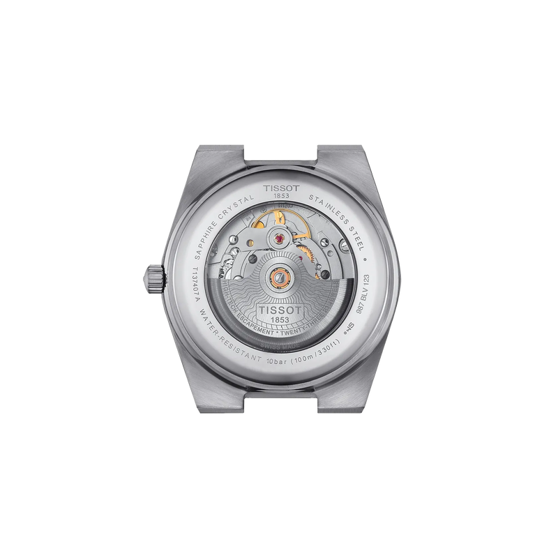 Tissot PRX Powermatic 80 40mm T137.407.11.111.00 see-through case back view