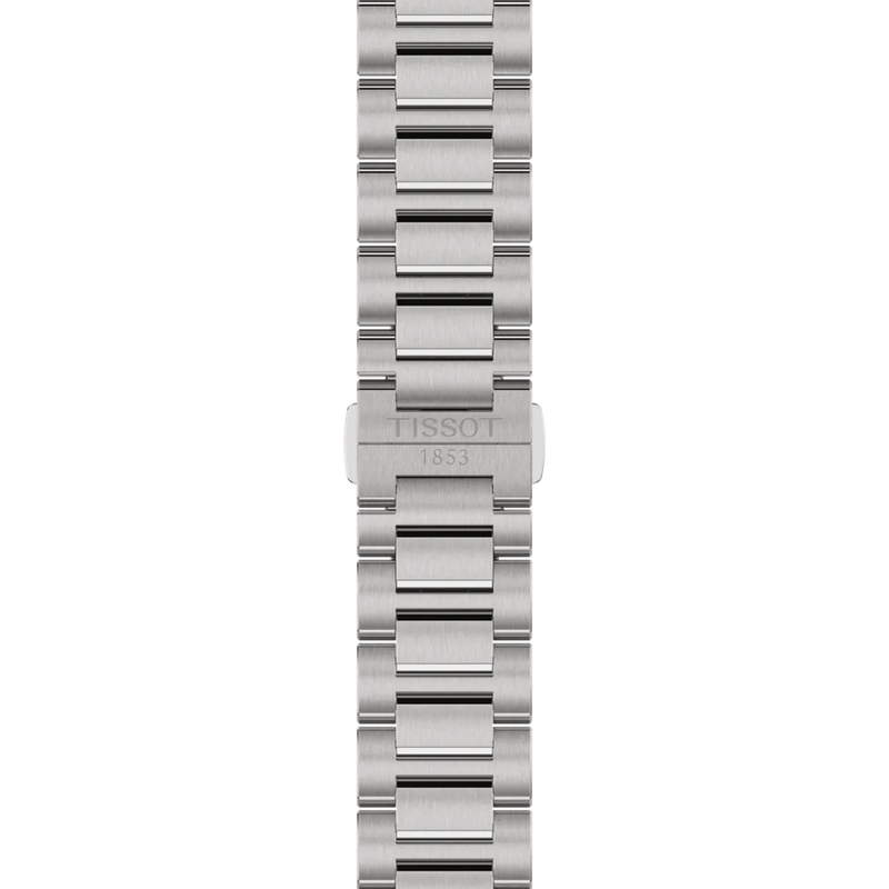 Tissot PRC 100 Solar 39mm T151.422.11.091.00 bracelet close-up with butterfly clasp