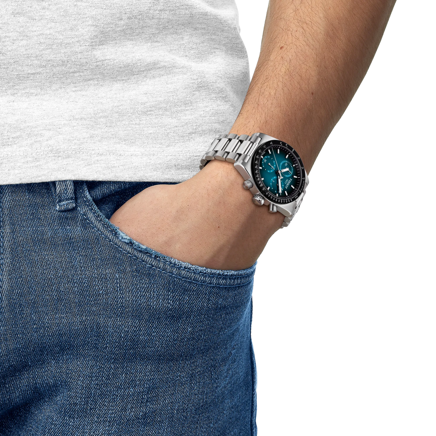 Tissot PR516 Chronograph Quartz 40 MM Blue Dial SS Watch T149.417.11.041.01
