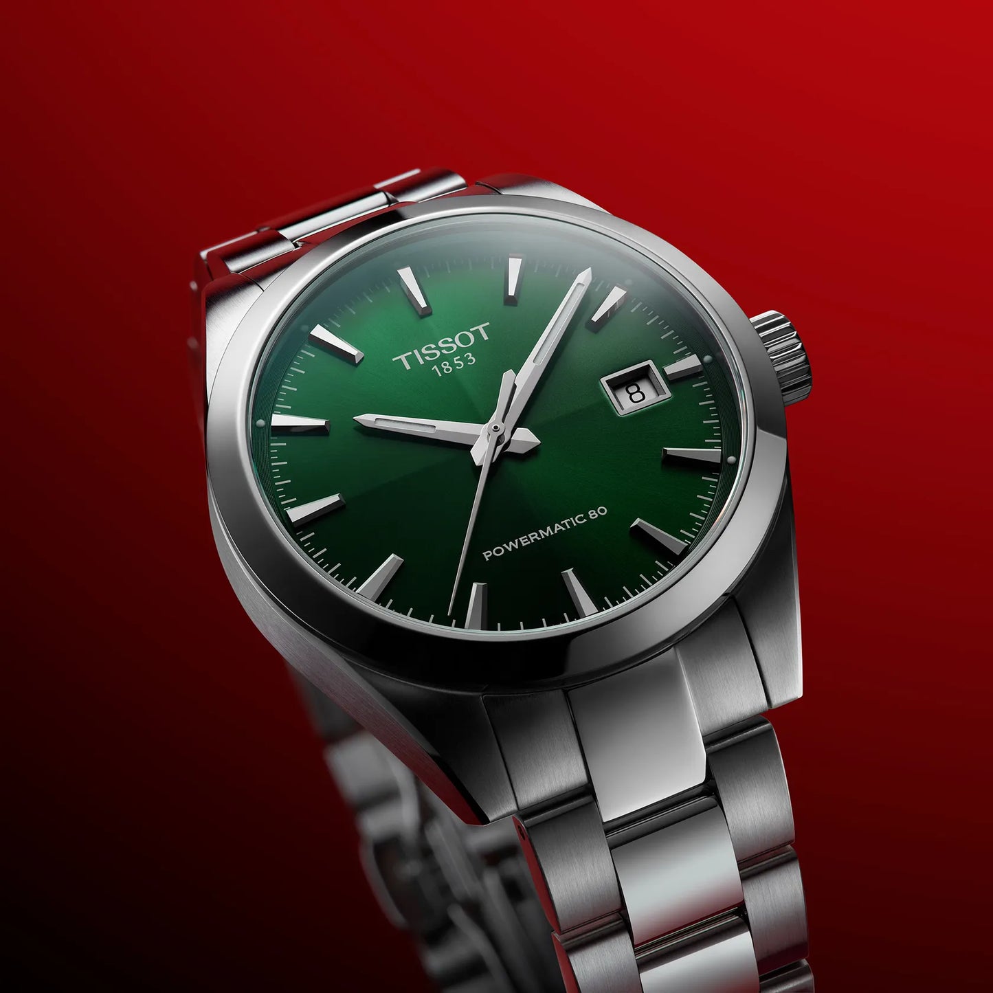 Tissot Gentleman 38MM Powermatic 80 SS Green Dial Watch T165.807.11.091.00