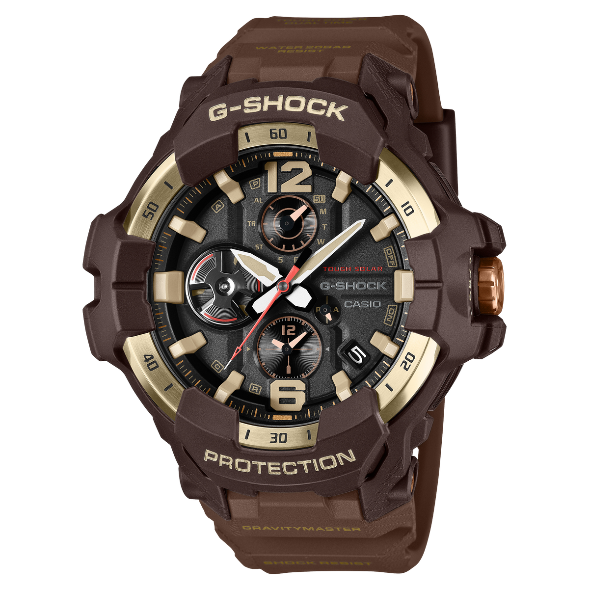 Casio G-Shock Gravitymaster GR-B300H-5A Master in Horizon Gold watch with brown resin band