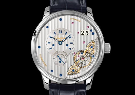 Glashutte Original PanoMaticInverse 42mm steel watch with dial-side swan-neck fine adjustment, ref 1-91-02-02-02-61