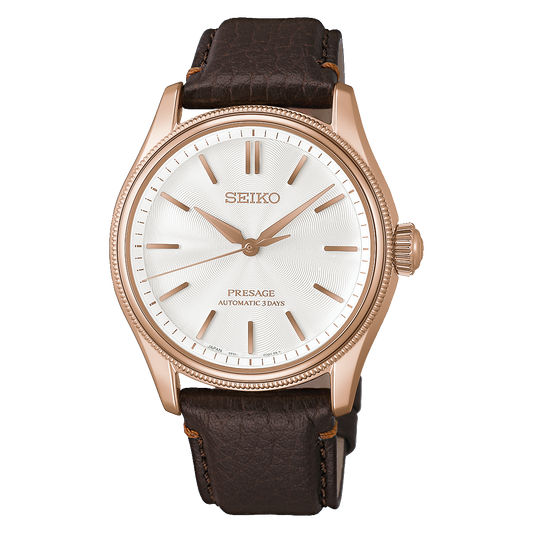 Seiko Presage Classic Tomioka Silk LE 38 MM SS Pearl White Dial Auto Watch HCC008J1