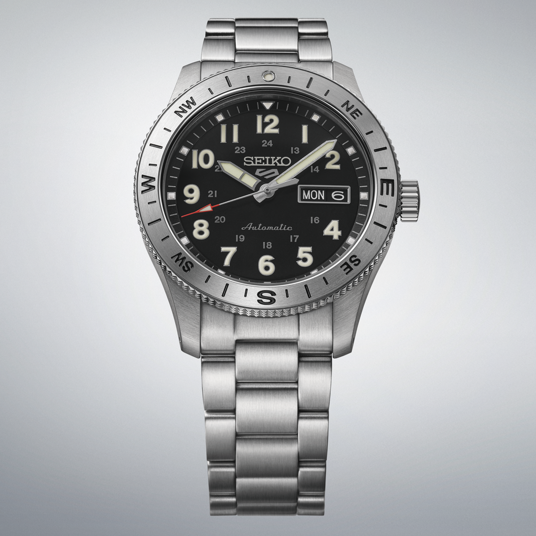 Seiko 5 Sports Field Series 41 MM Automatic SS Black Dial Watch HDB006K1