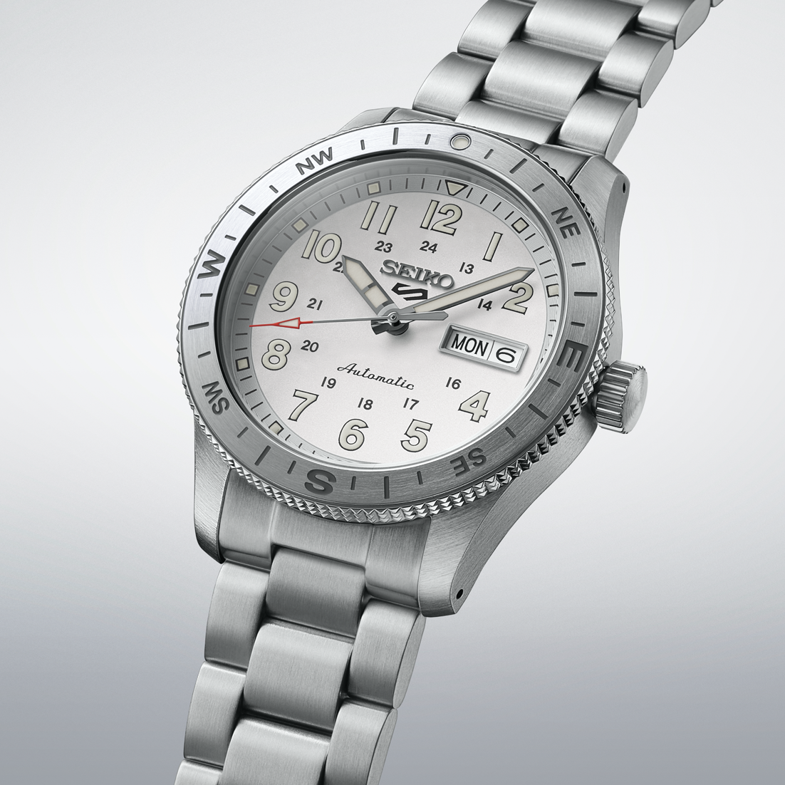Seiko 5 Sports Field Series 41 MM Automatic SS Silver Dial Watch HDB007K1