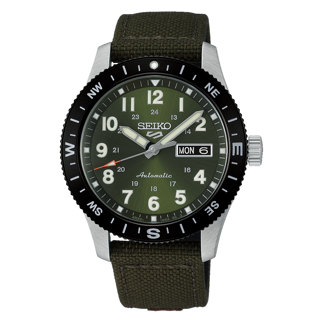 Seiko 5 Sports Field Series 41 MM Automatic SS GMT Green Dial Watch HDB008K1