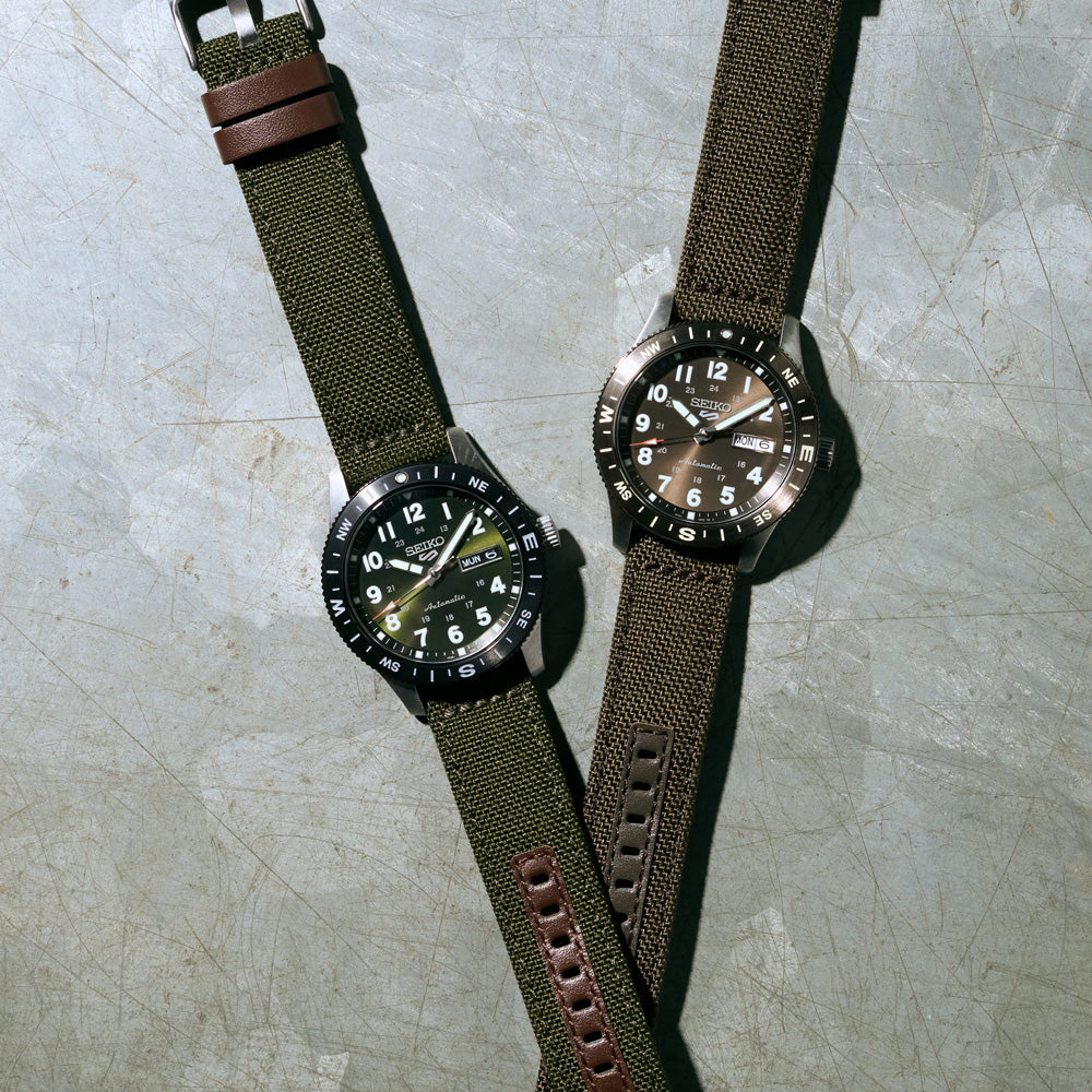 Seiko 5 Sports Field Series 41 MM Automatic SS GMT Green Dial Watch HDB008K1
