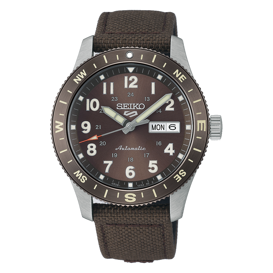 Seiko 5 Sports Field Series 41 MM Automatic Nylon SS Brown Earth Dial Watch HDB009K1