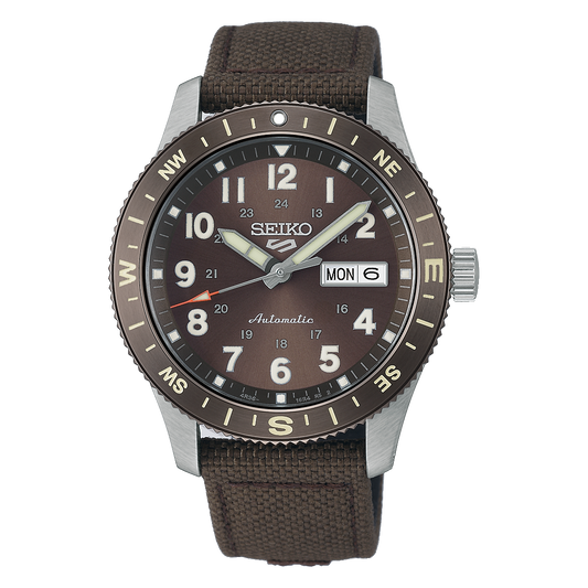 Seiko 5 Sports Field Series 41 MM Automatic Nylon SS Brown Earth Dial Watch HDB009K1