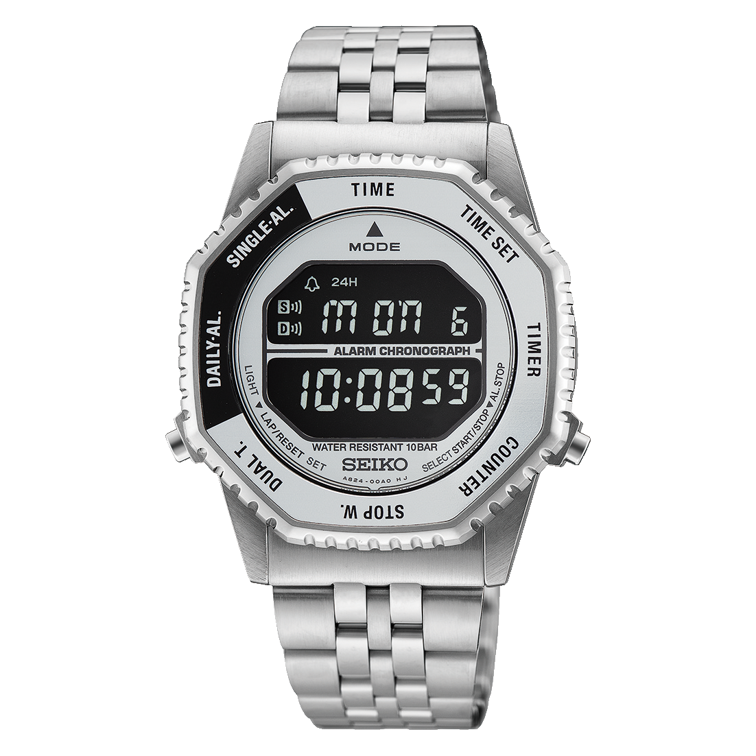 *PRE-ORDER* Seiko Discover More Rotocall Reissue 37 MM SS Digital Quartz Watch HFL002P1