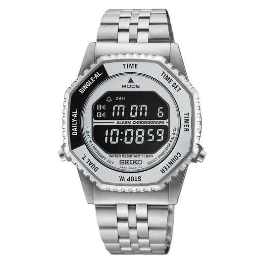 Seiko Discover More Rotocall Reissue 37 MM SS Digital Quartz Watch HFL002P1