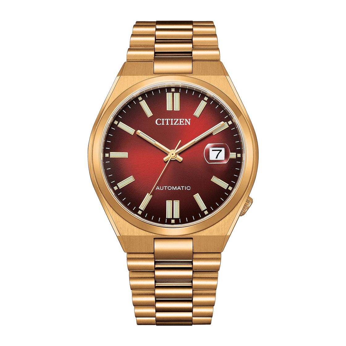 CITIZEN Mechanical Automatic  40 MM Gold Stainless Steel Red Dial Watch NJ0153-82X