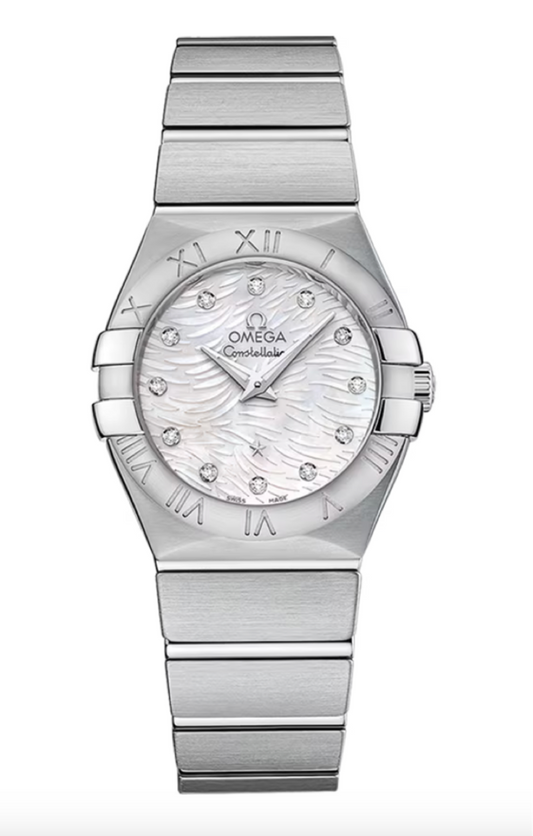Omega Constellation 27 MM Steel On Steel White Dial Watch 123.10.27.60.55.004
