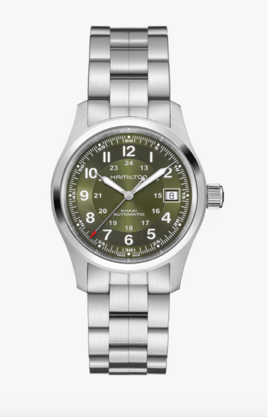 Hamilton Khaki Field Automatic Stainless Steel 38 MM Green Dial Watch H70455160