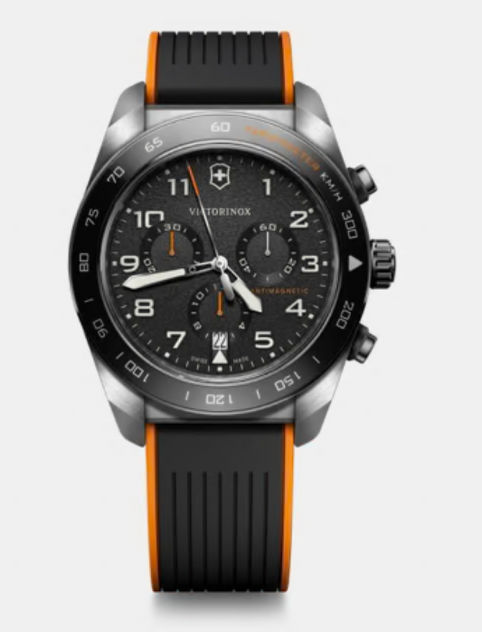 Victorinox Swiss Army Chronograph 42 MM Stainless Steel Black Dial Watch 242050