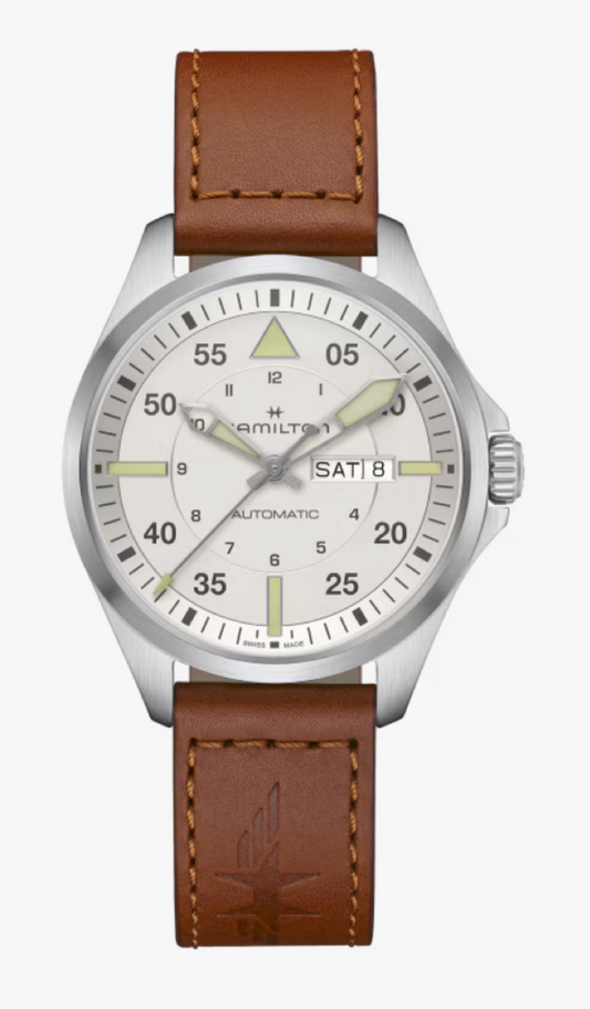 Hamilton Khaki Aviation Pilot Day Date Automatic 42 MM White Dial Watch H64635550