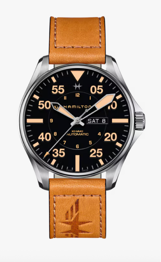 Hamilton Khaki Aviation Pilot Day Date Automatic 46 MM Black Dial Watch H64725531