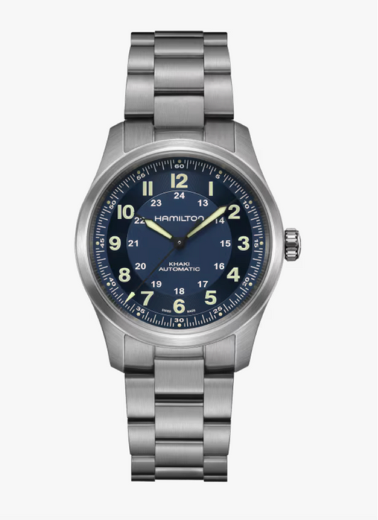 Hamilton Khaki Field Titanium Automatic 38 MM Blue Dial Watch H70205140