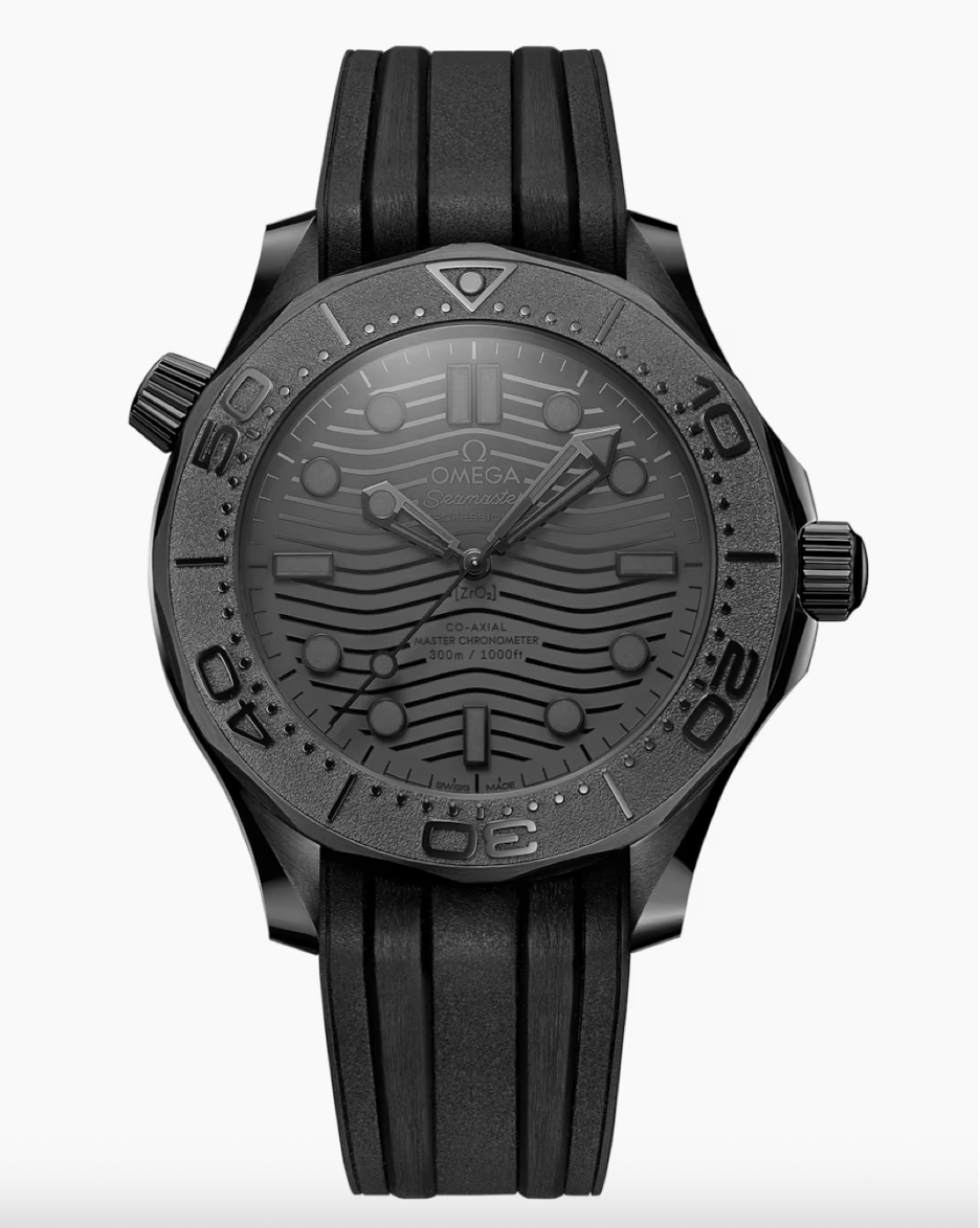 Omega Seamaster Diver 300M 43.50 MM Steel On Black Rubber Strap Black Dial Watch 210.92.44.20.01.003