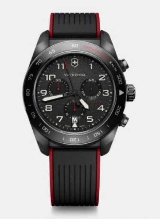Victorinox Swiss Army Chronograph 42 MM Stainless Steel Black Dial Watch 242051