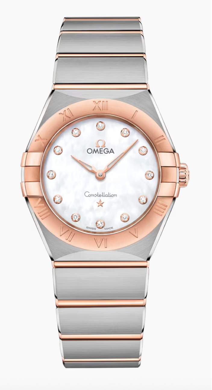 Omega Constellation 28 MM Steel - Sedna™ gold on steel White Dial Watch 131.20.28.60.55.001