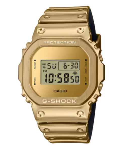 Casio G-Shock G-Steel Metal Bezel Gold Dial Watch GM-5600YMG-9DR