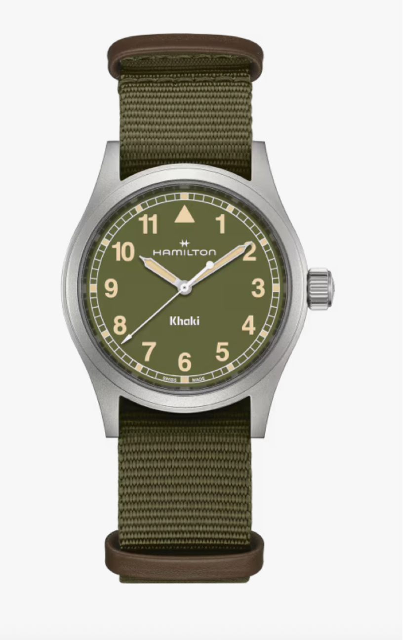Hamilton Khaki Field Quartz Textile Strap 38 MM Green Dial Watch H69401960