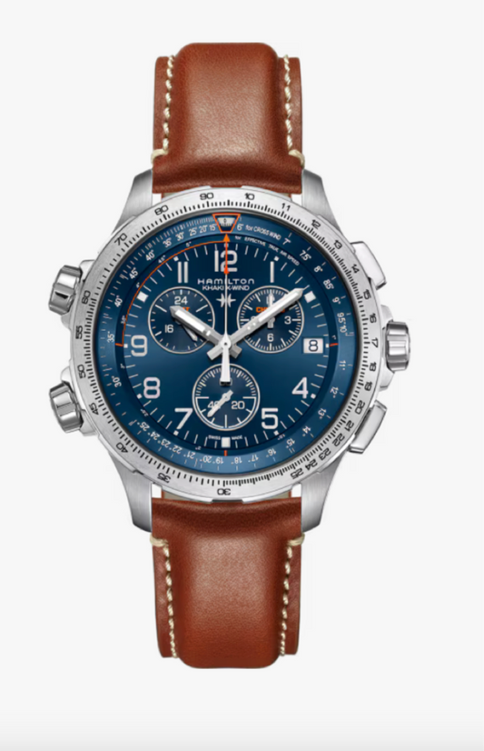 Hamilton Khaki Aviation X-Wind GMT Chrono Quartz 46 MM Blue Dial Watch H77922541