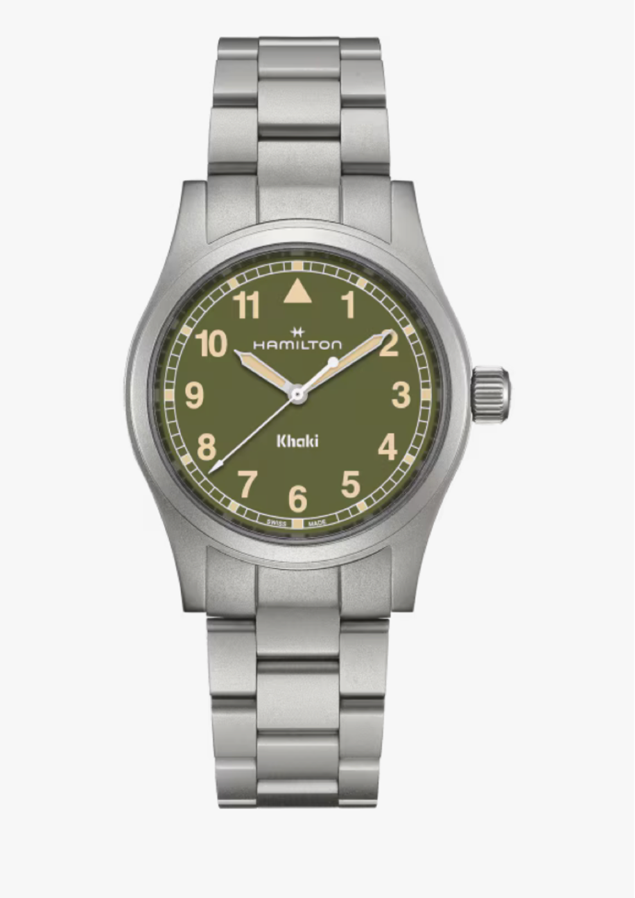 Hamilton Khaki Field Quartz Stainless Steel 38 MM Green Dial Watch H69401160