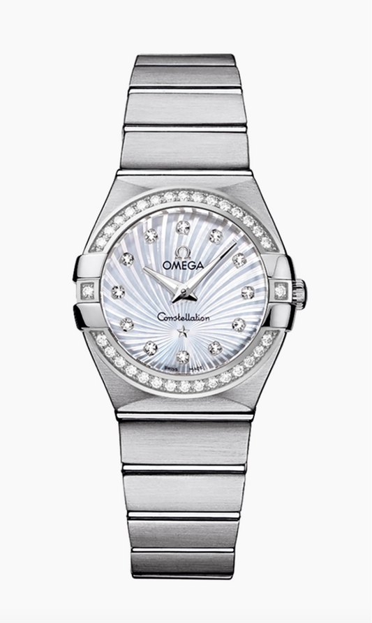 Omega Constellation 27 MM Steel On Steel White Dial Watch 123.15.27.60.55.002