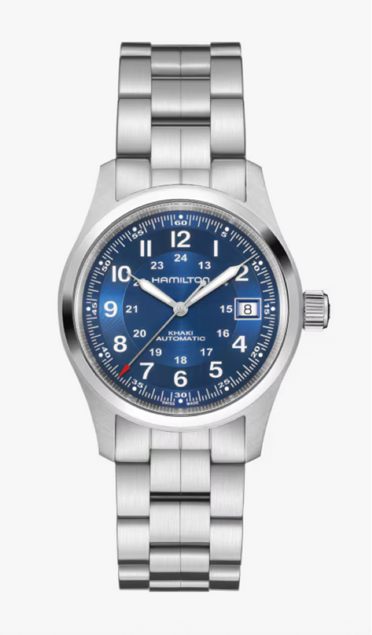 Hamilton Khaki Field Automatic Stainless Steel 38 MM Blue Dial Watch H70455140