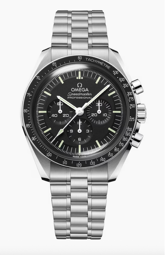 Omega Speedmaster Moonwatch Professional 42 MM Steel On Steel Black Dial Watch 310.30.42.50.01.001