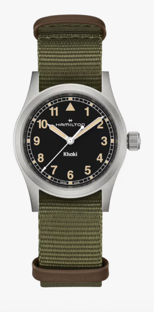 Hamilton Khaki Field Quartz Textile Strap 33 MM Black Dial Watch H69301930