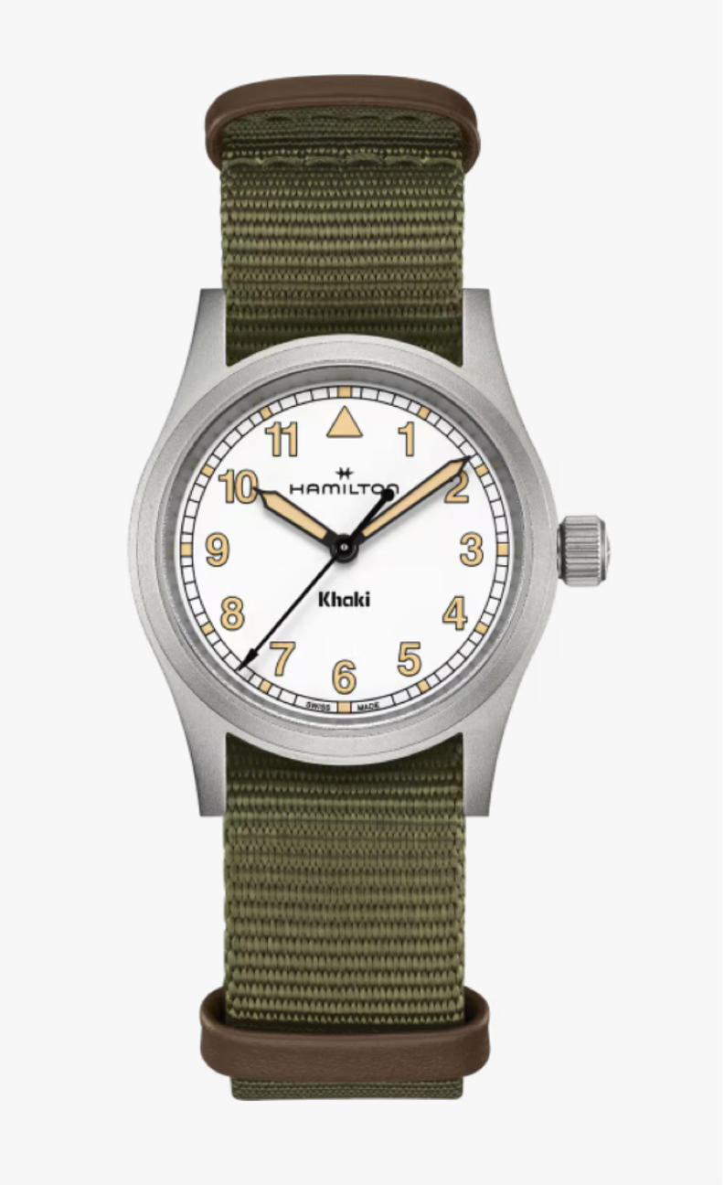 Hamilton Khaki Field Quartz Textile Strap 33 MM White Dial Watch H69301910