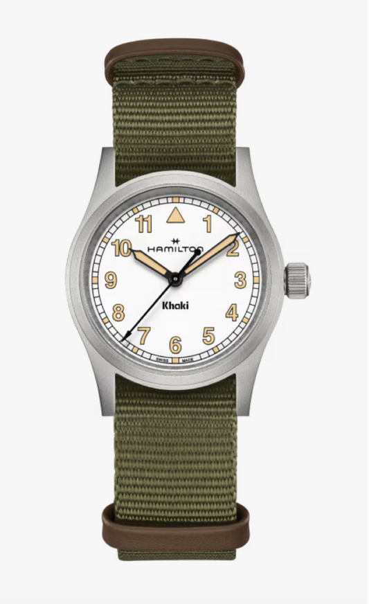 Hamilton Khaki Field Quartz Textile Strap 33 MM White Dial Watch H69301910