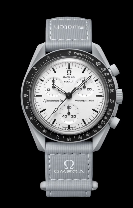 Omega X Swatch Bioceramic MoonSwatch 1965 White Dial Watch SO33M106
