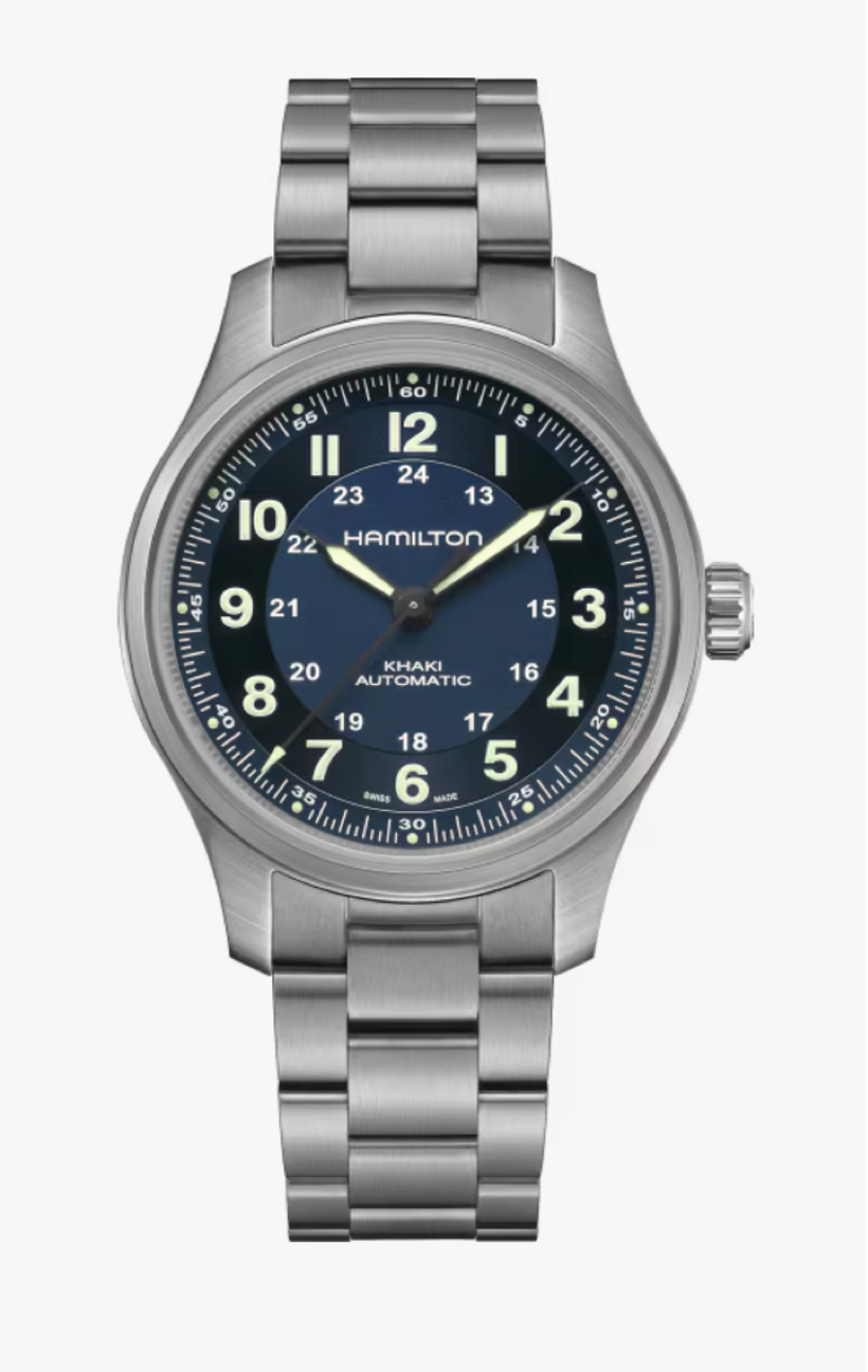 Hamilton Khaki Field Titanium Automatic 42 MM Blue Dial Watch H70545140