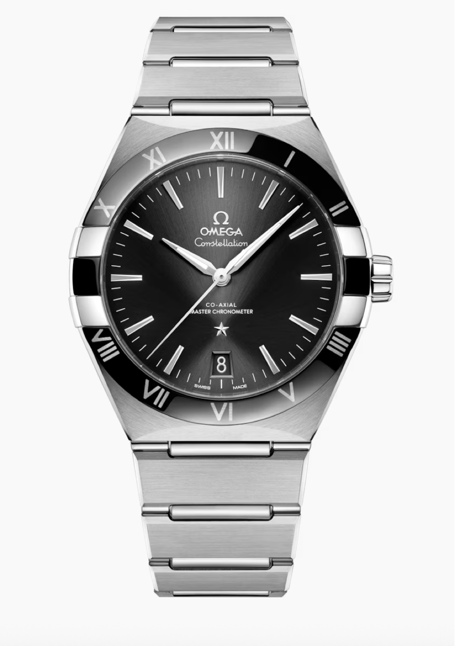 Omega Constellation 41 MM Steel On Steel Black Dial Watch 131.30.41.21.01.001