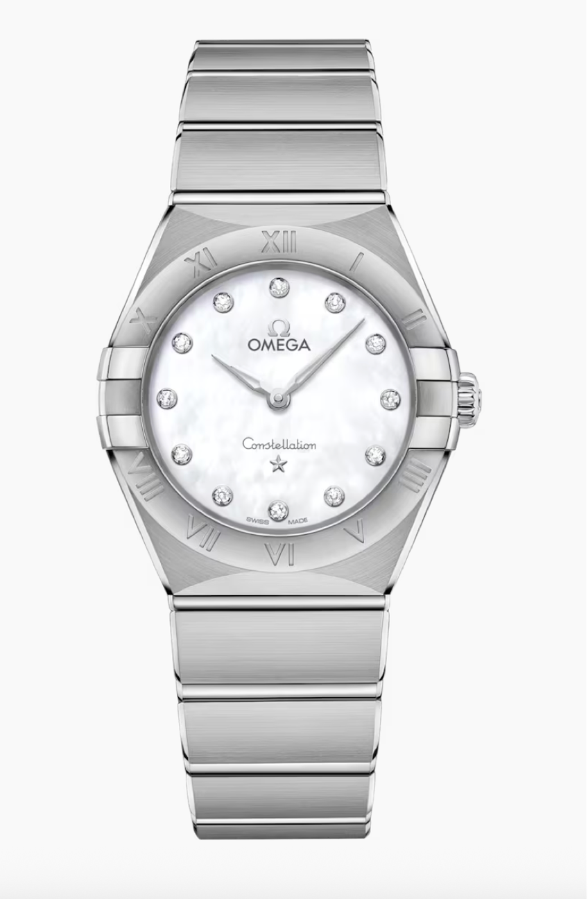 Omega Constellation 28 MM Steel On Steel Quartz White Mother-Of-Pearl Dial Watch 131.10.28.60.55.001
