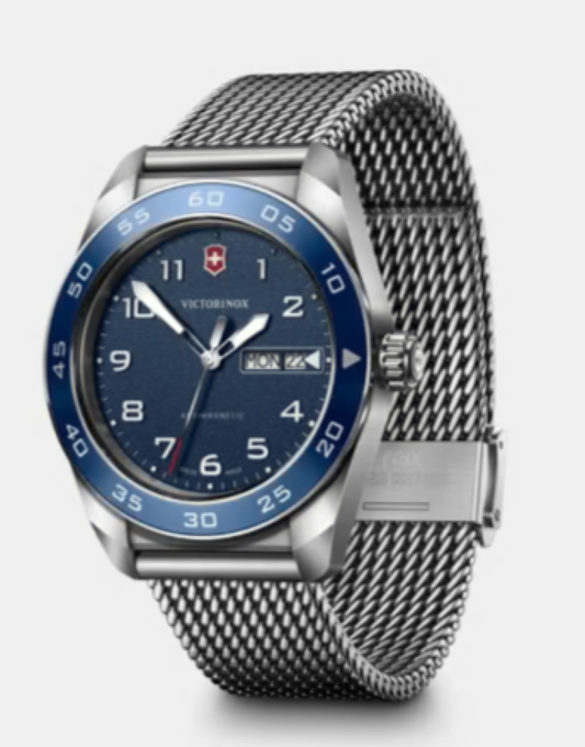 Victorinox Swiss Army Quartz 42 MM Stainless Steel Blue Dial Watch 242042